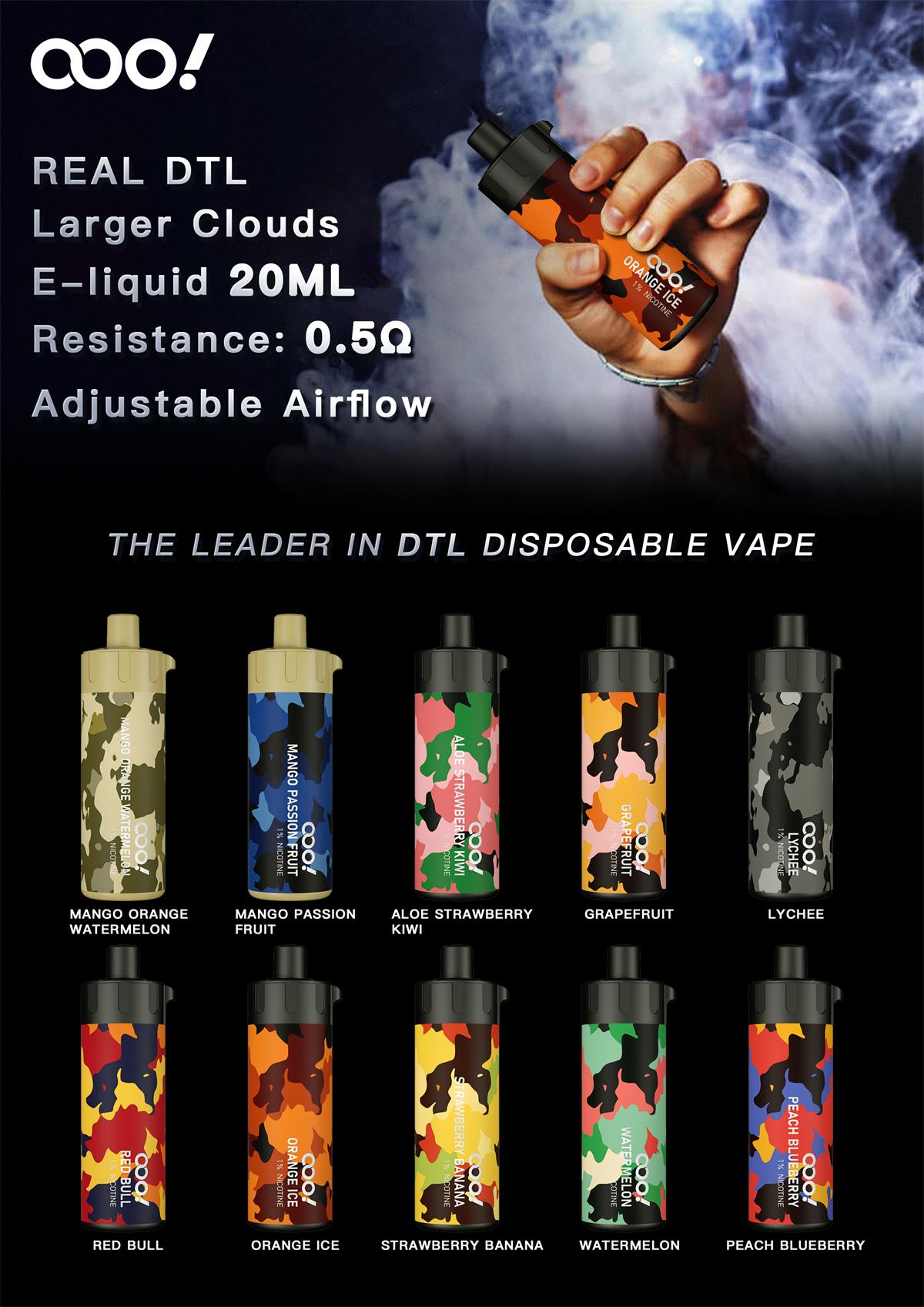 DTL Vape France | Cigarette électronique Jetable POD DL Marque d'appareil Fournisseur, distributeur Meilleur prix